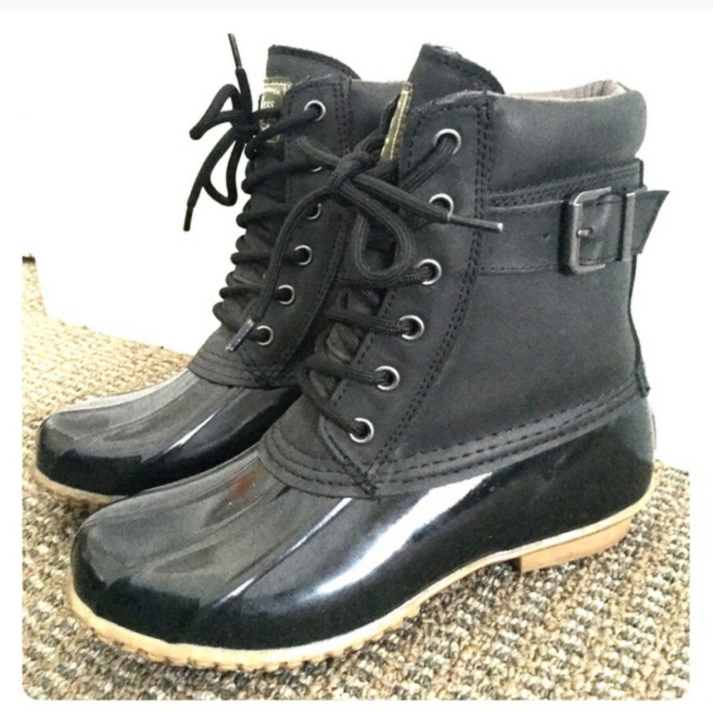 Bass leather upper rubber sole duck boots